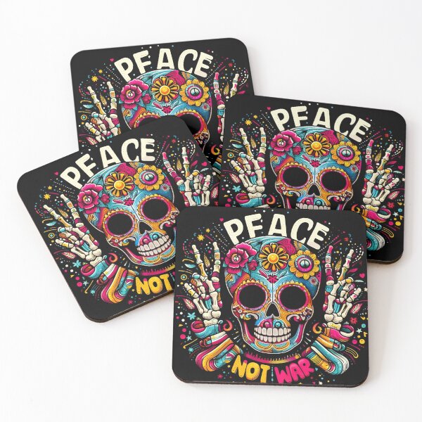 Item preview, Colorful skull peace sign designed and sold by CandyMS.