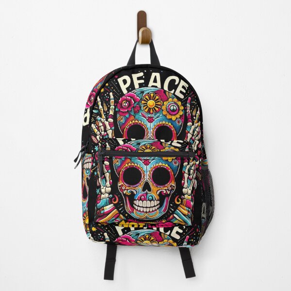 Item preview, Colorful skull peace sign designed and sold by CandyMS.