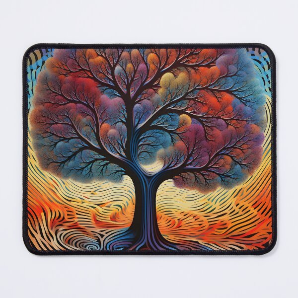 Item preview, Abstract Optical Art colorful tree print designed and sold by dcrc.