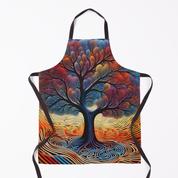 Item preview, Abstract Optical Art colorful tree print designed and sold by dcrc.