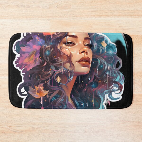 Item preview, Nebular ethereal futuristic female portrait designed and sold by AI-Only Creations.