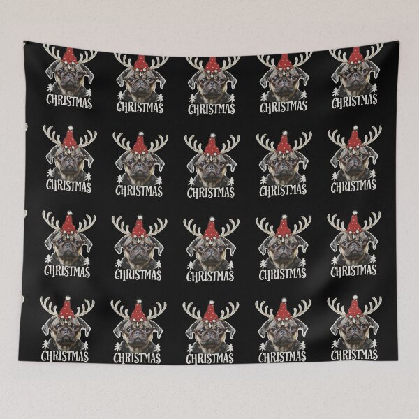 Item preview, Black Pug Christmas designed and sold by Daria-Shop.