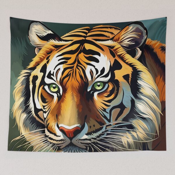 Aperçu de l'œuvre Portrait de tigre, art généré par Ai créée et vendue par ACC .