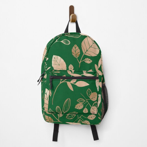 Item preview, Gold Leaves Dark Green Background designed and sold by Jeallan Designs.