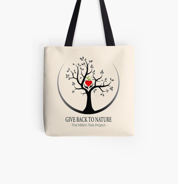 Give Back to Nature Logo - For Light Backgrounds All Over Print Tote Bag