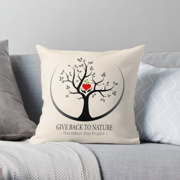 Give Back to Nature Logo - For Light Backgrounds Throw Pillow