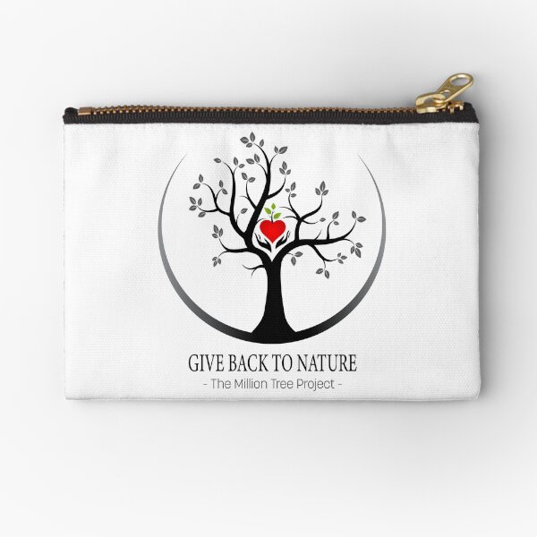 Give Back to Nature Logo - For Light Backgrounds Zipper Pouch