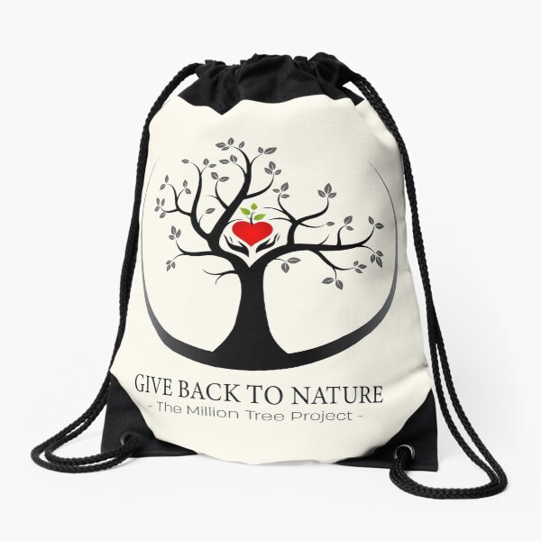 Give Back to Nature Logo - For Light Backgrounds Drawstring Bag