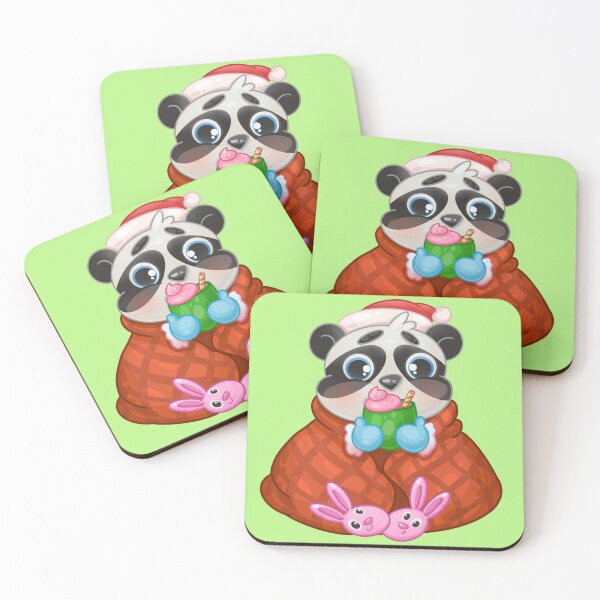 Item preview, A panda in a plaid with a cup of cocoa designed and sold by Folomkina-store.