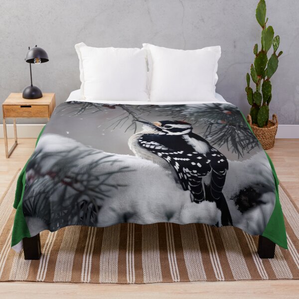 Item preview, Downy Woodpecker Bird in the Snow designed and sold by CattyCornerPOD.