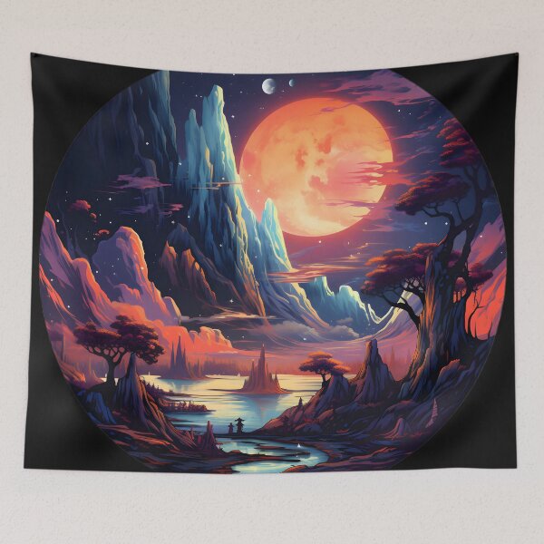 Item preview, Nebular ethereal futuristic landscape designed and sold by AI-Only Creations.