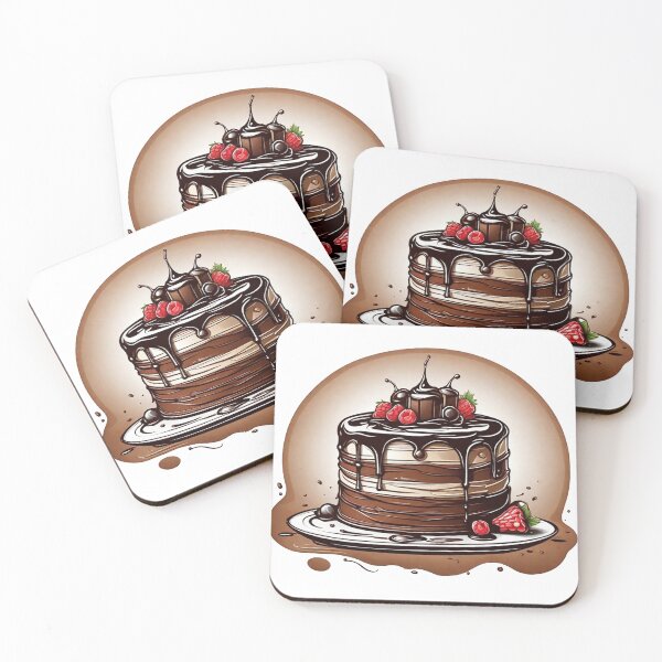 Item preview, Indulgent Delight: Chocolate Cake with Fresh Strawberries designed and sold by Fenomena Designs.