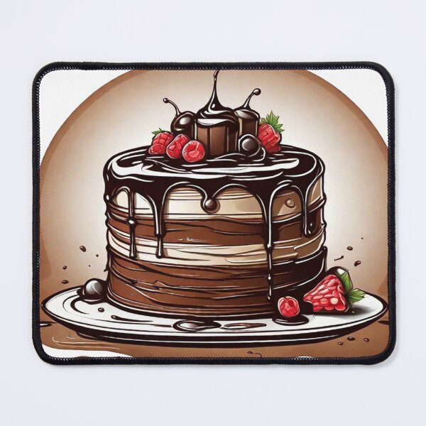 Item preview, Indulgent Delight: Chocolate Cake with Fresh Strawberries designed and sold by Fenomena Designs.