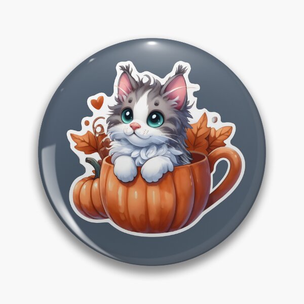Item preview, A gray maine coon kitten in a pumpkin cup. designed and sold by shirtsmugslife.