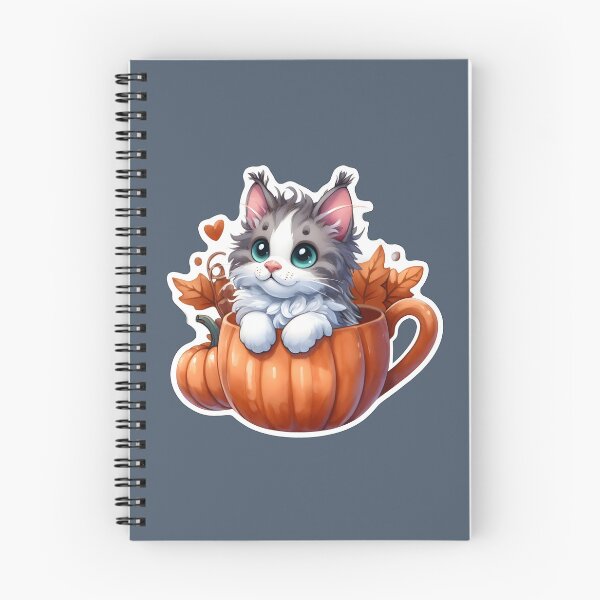 Item preview, A gray maine coon kitten in a pumpkin cup. designed and sold by shirtsmugslife.