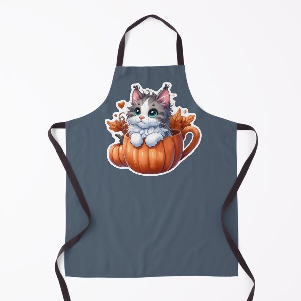 Item preview, A gray maine coon kitten in a pumpkin cup. designed and sold by shirtsmugslife.