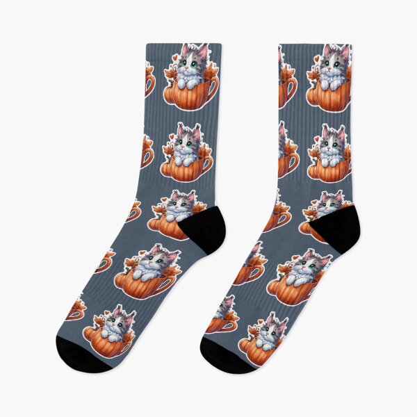 Item preview, A gray maine coon kitten in a pumpkin cup. designed and sold by shirtsmugslife.