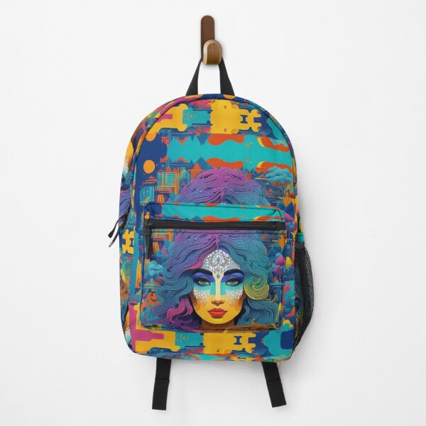 Item preview, The abstract psychedelic multicolored face of a woman with classic features designed and sold by JaroDesign2023.