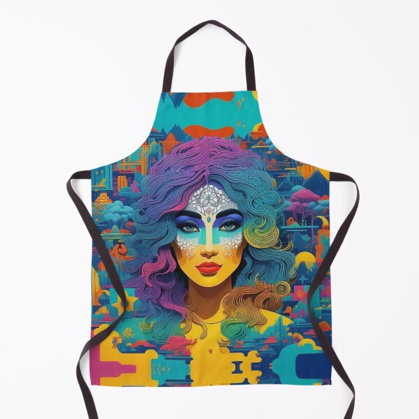 Item preview, The abstract psychedelic multicolored face of a woman with classic features designed and sold by JaroDesign2023.