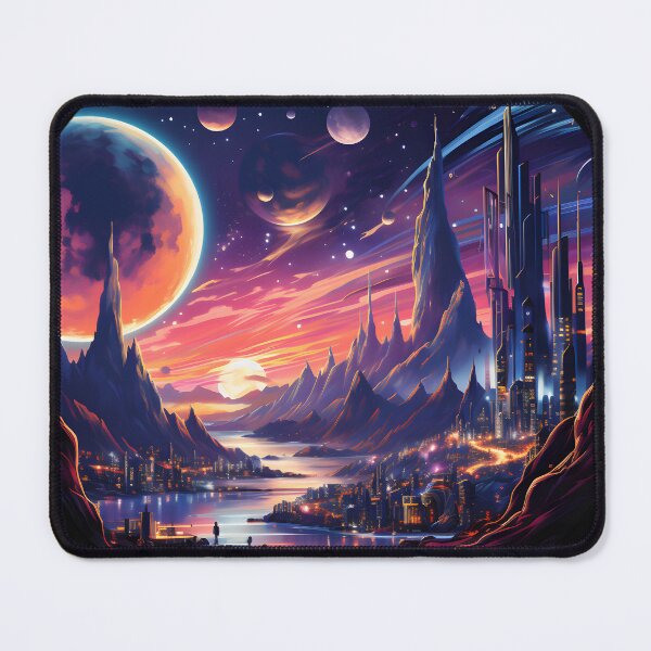 Item preview, Nebular ethereal futuristic city designed and sold by AI-Only Creations.
