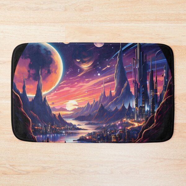 Item preview, Nebular ethereal futuristic city designed and sold by AI-Only Creations.