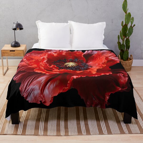 Item preview, Prosperity Poppy oil painting in Scarlet Red designed and sold by Maryanne Chisholm Art & Apparel.