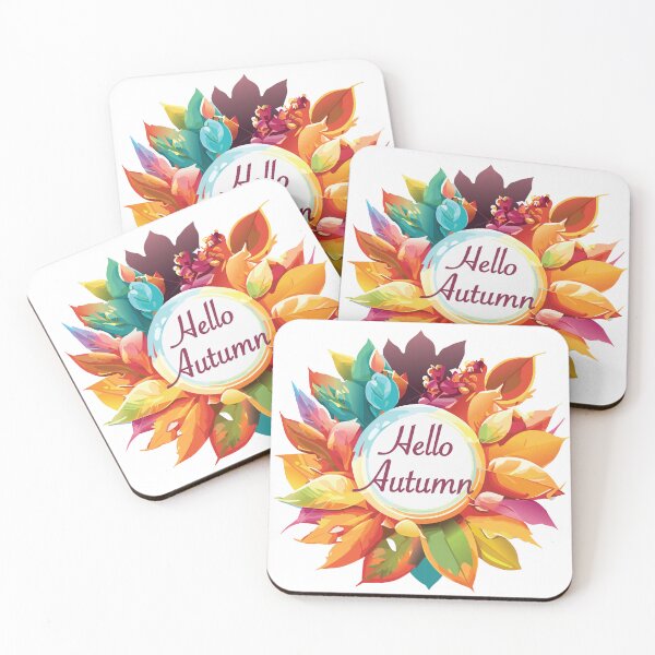 Item preview, Hello Autumn Colorful Fall Leaves Graphic designed and sold by dadp616.