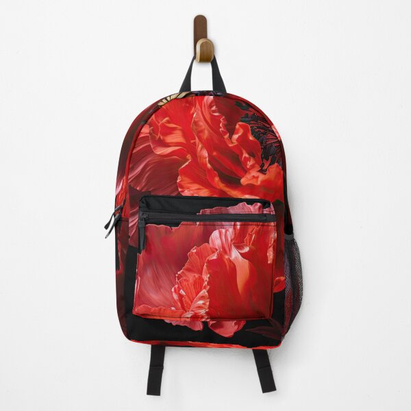 Item preview, Prosperity Poppy oil painting in Scarlet Red designed and sold by Maryanne Chisholm Art & Apparel.