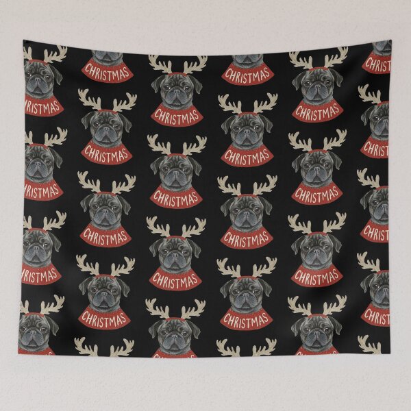 Item preview, Black Pug Christmas designed and sold by Daria-Shop.