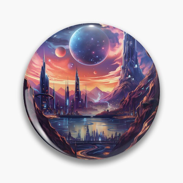Item preview, Nebular ethereal futuristic city designed and sold by AI-Only Creations.