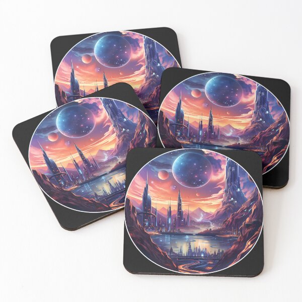 Item preview, Nebular ethereal futuristic city designed and sold by AI-Only Creations.