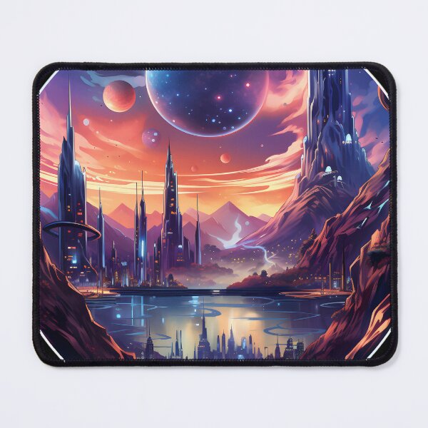 Item preview, Nebular ethereal futuristic city designed and sold by AI-Only Creations.