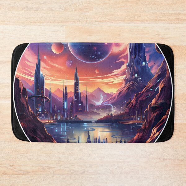 Item preview, Nebular ethereal futuristic city designed and sold by AI-Only Creations.