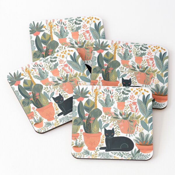 Item preview, Black cat in the garden designed and sold by BellaLawi.