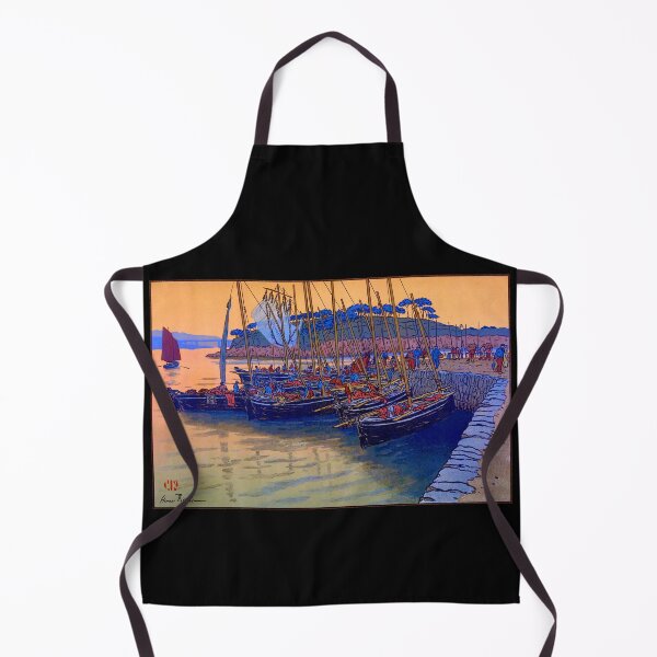 Item preview, Sailboats Arrive, Tréboul, Brittany, France 1906 Henri Rivière designed and sold by RocketshipRetro.