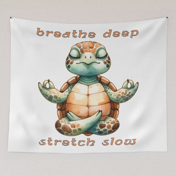 Item preview, Funny Turtle Yoga - Breathe Deep - Stretch Slow designed and sold by Mindful-Designs.