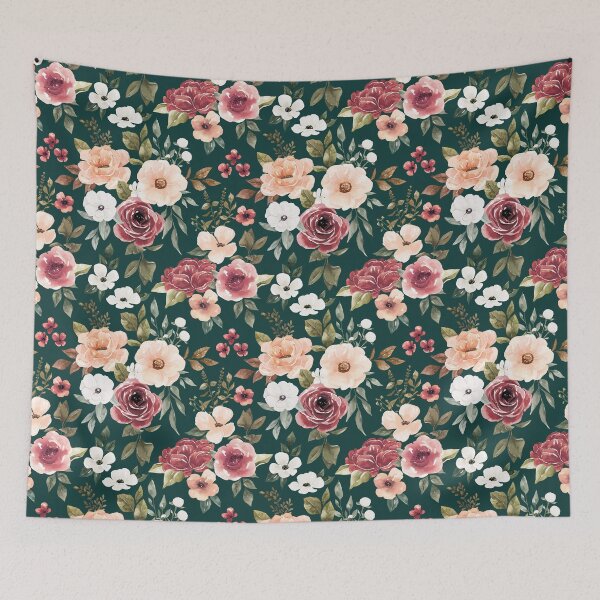 Item preview,  Emerald Green Watercolor Fall Floral designed and sold by cateandrainn.