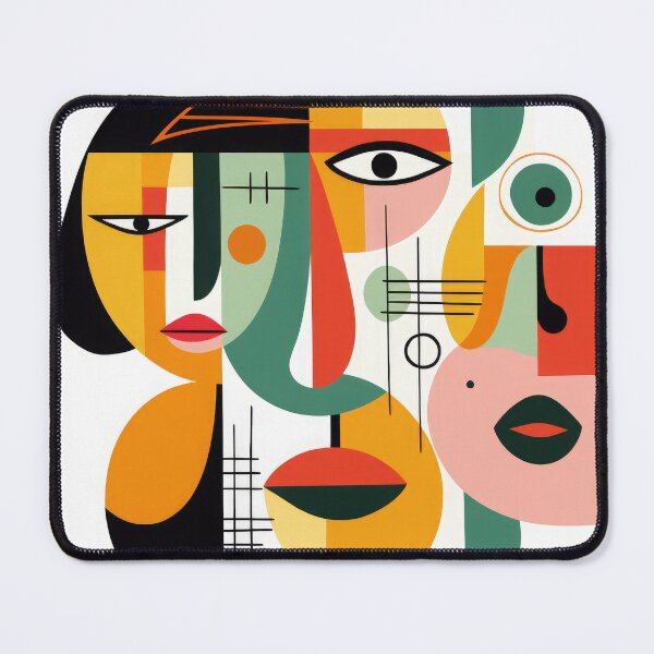 Item preview, Mid Century Modern Colorful Abstract Faces and Shapes designed and sold by GulDesignCo.