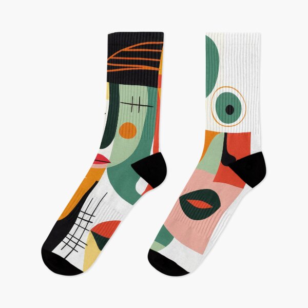 Item preview, Mid Century Modern Colorful Abstract Faces and Shapes designed and sold by GulDesignCo.