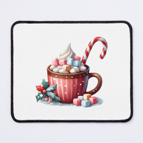 Artikelvorschau, Heißer Kakao mit Marshmallows, Zuckerstange und Schlagsahne entworfen und verkauft von PixelsNonstop.