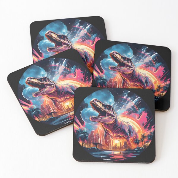 Item preview, Nebular ethereal futuristic city with dinosaurs designed and sold by AI-Only Creations.