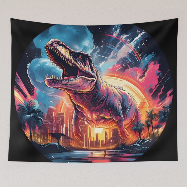 Item preview, Nebular ethereal futuristic city with dinosaurs designed and sold by AI-Only Creations.