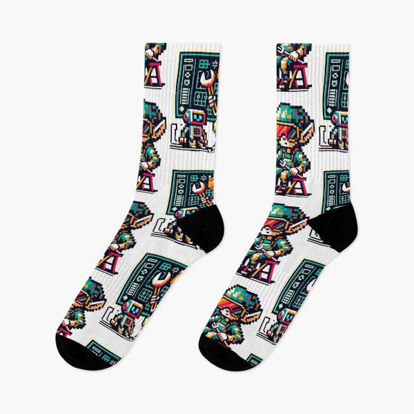 Item preview, Quirky 8-bit Pixel Art Cyberpunk Elf and Robot designed and sold by PixelPunkster.