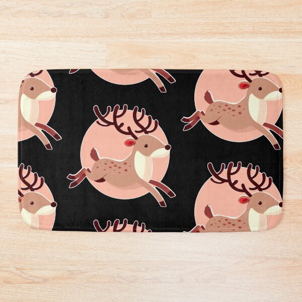 Item preview, Christmas Delivery Deer - Galloping Reindeer with Peach Background designed and sold by Star-Fragment.