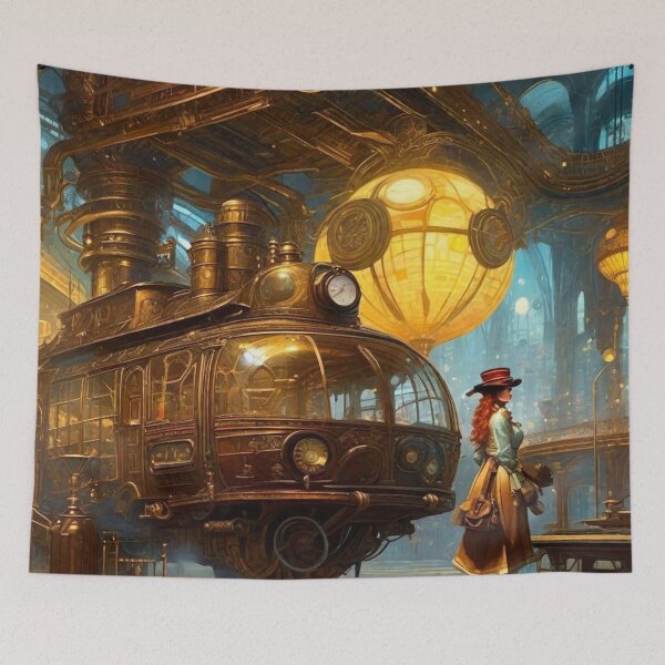 Item preview, Steam Powered Tram - Surreal Fantasy Art designed and sold by Delerat7.