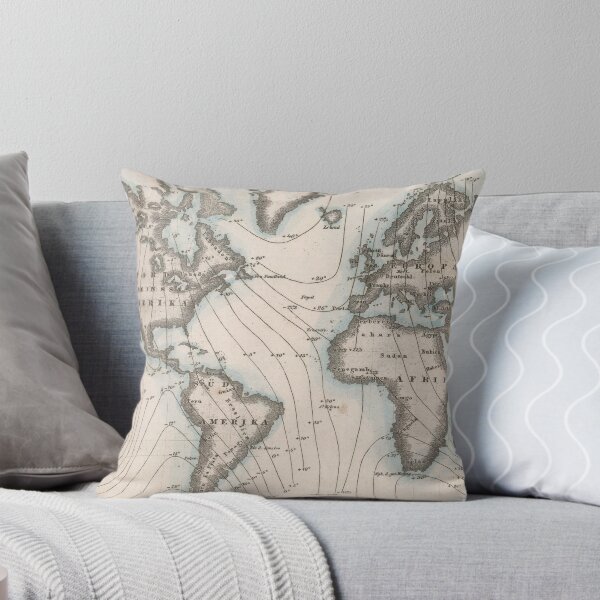 Item preview, Vintage Map of The Worlds Magnetic Fields (1852) designed and sold by BravuraMedia.