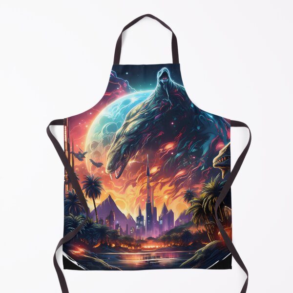 Item preview, Nebular ethereal futuristic city with dinosaurs designed and sold by AI-Only Creations.