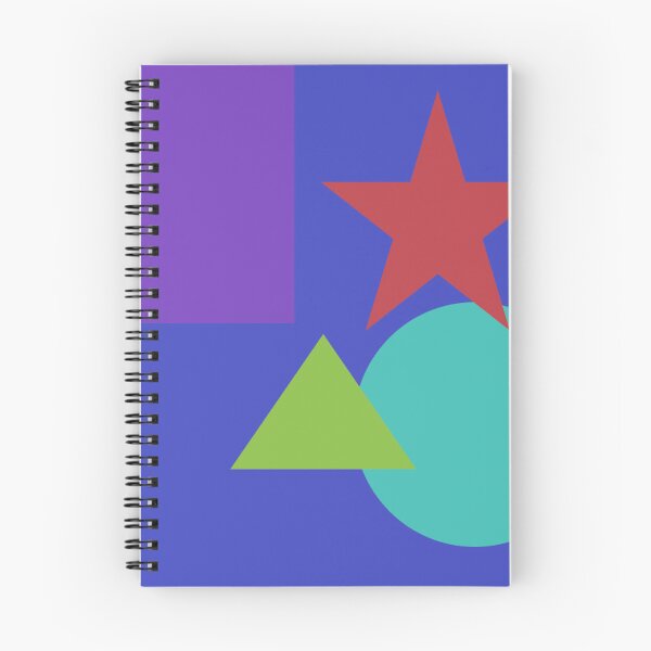 Item preview, Blue Square with inserted purple square, orange star, green triangl, turquoise circle, minimalistic. designed and sold by Barbara Burgess.