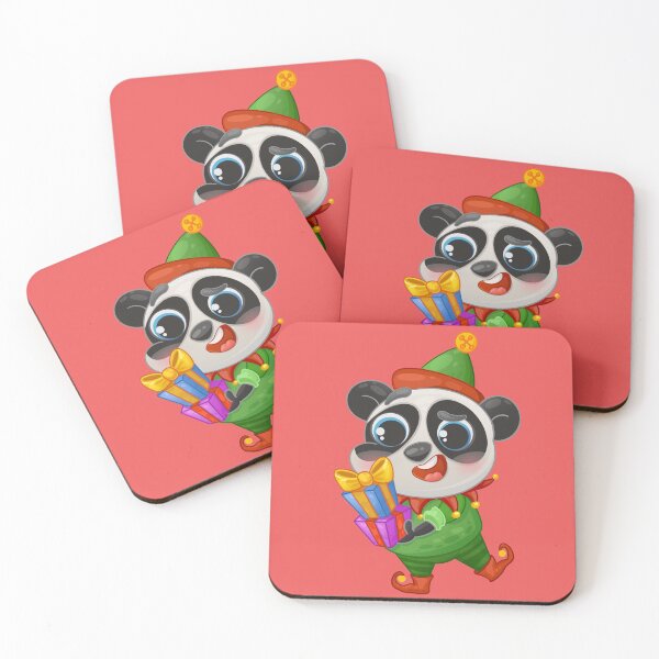 Item preview,  panda in an elf costume with a gift designed and sold by Folomkina-store.