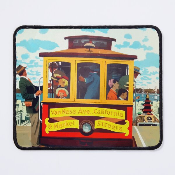 Item preview, San Francisco Cable Car Vintage Travel Poster designed and sold by Kirkhamdesigns.